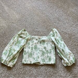 Elegant Green Floral Women's Blouse
